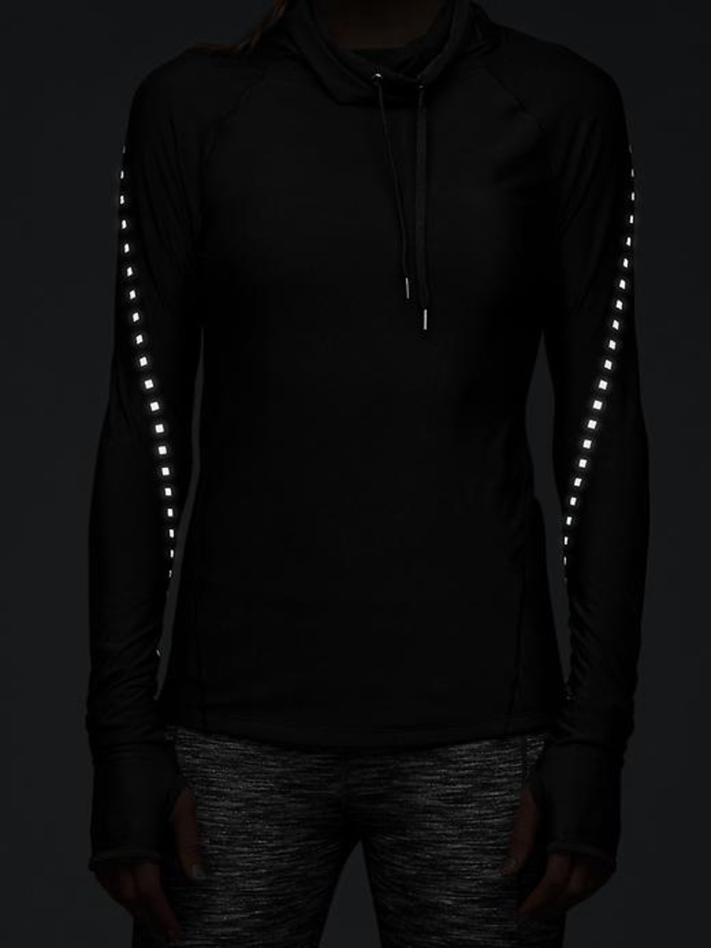GapFit Reflective Pullover Cowlneck Black Athletic Running Top Size Small - Picture 3 of 6